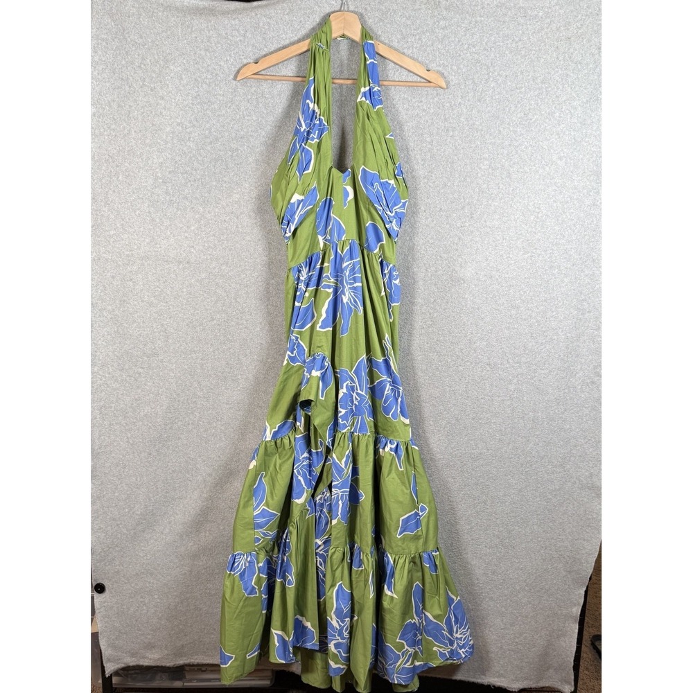 Anthropologie  Hutch Floral Halter Maxi Dress Sz 00 Petite Green/ New With Tag